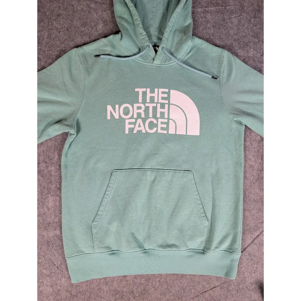 The North Face Mens Half Dome Pullover Hoodie Mint Green Logo Sweatshirt
